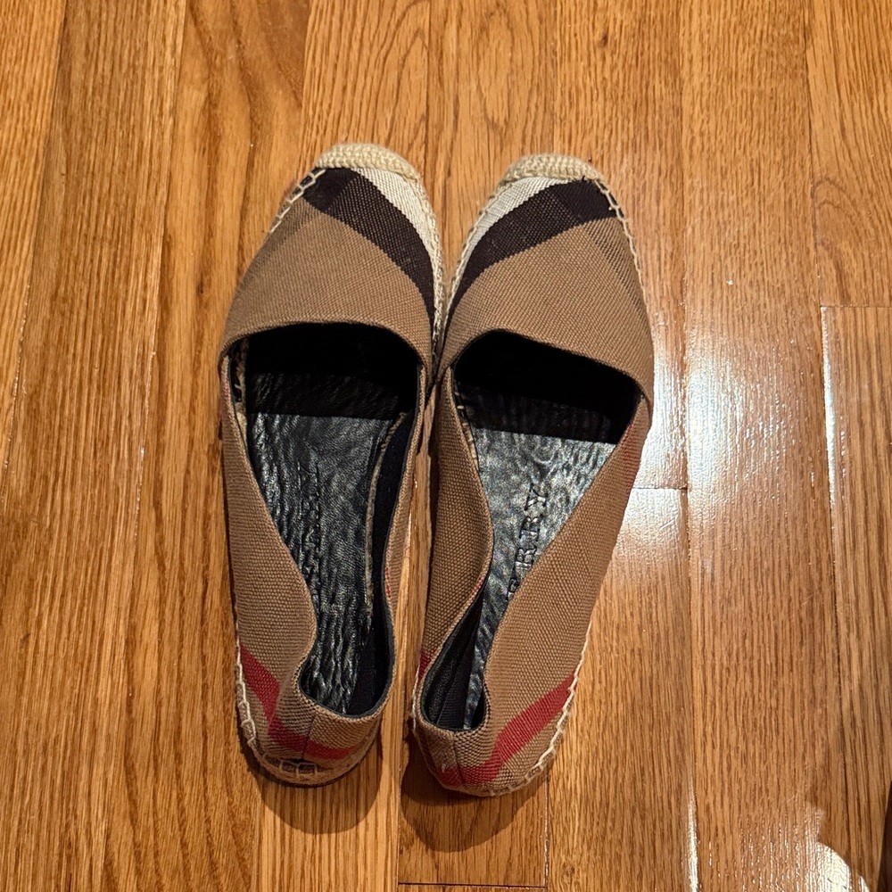 Burberry Tan and Black Espadrilles